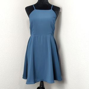 3/$45 NWOT Dusky Teal Open Back Dress